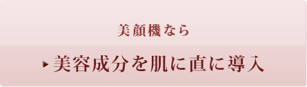 美顔機なら美容成分を肌に直に補う