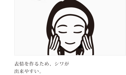 表情を作って筋肉を鍛えるため、シワが出来やすい。