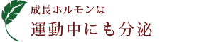 成長ホルモンは運動中にも分泌