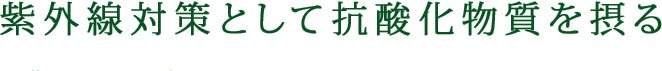 紫外線対策として抗酸化物質を摂る