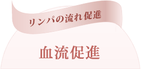 血流促進。リンパの流れ促進。